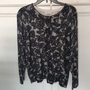 Cardigans Black and White Floral print size 1X